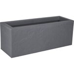 Jardinière Volcania Up 57 L - 79 5 x 29 5 x 29 5 cm - Gris galet - Décor Imitation Pierre