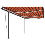 vidaXL Auvent manuel rétractable avec LED 6x3 5 m Orange et marron