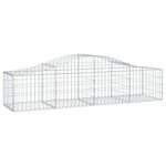 vidaXL Paniers à gabions arqués 3 Pièces 200x50x40/60 cm fer galvanisé
