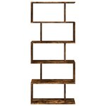 vidaXL Étagère séparatrice de pièce à 5 niveaux chêne fumé 70x24x161cm
