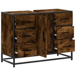 vidaXL Armoire lavabo de salle de bain chêne fumé bois d'ingénierie