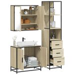 vidaXL Ensemble de meubles de salle de bain 3 Pièces chêne sonoma