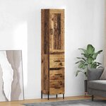 vidaXL Haut Armoire Bois Ancien 34 5 x 34 x 180 cm Bois d'ingénierie