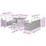 vidaXL Ensemble de canapé de jardin 9 Pièces Beige polyrotin