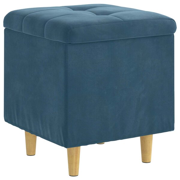 vidaXL Ottoman avec rangement Bleu 40 x 40 x 45 cm Velours
