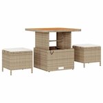 vidaXL Ensemble de canapé de jardin 10 Pièces Beige Poly rotin