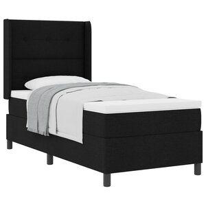 vidaXL Lit à ressorts avec matelas Noir 100 x 200 cm tissu