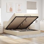 VidaXL Cadre de lit ottoman avec matelas crème 160x200 cm tissu