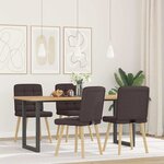 vidaXL Chaises à manger lot de 4 marron foncé tissu