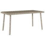 VidaXL Table basse de jardin rectangulaire gris clair résine tressée
