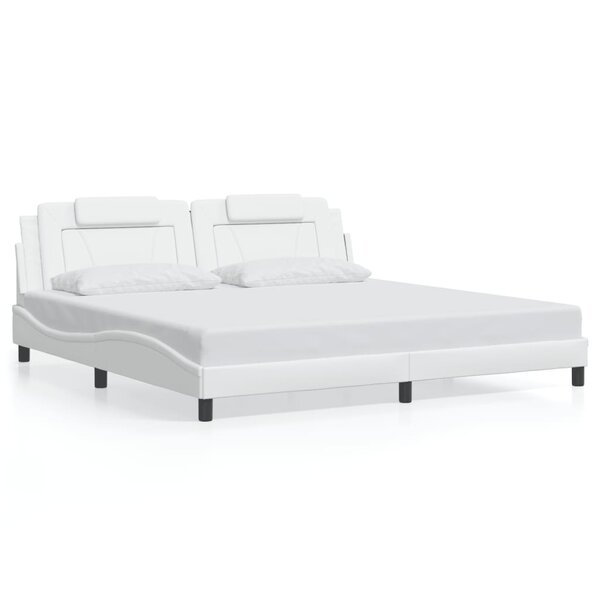 vidaXL Cadre de lit Viana sans matelas blanc 200x200 cm similicuir