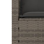 vidaXL Salon de jardin avec coussins 3 Pièces gris résine tressée