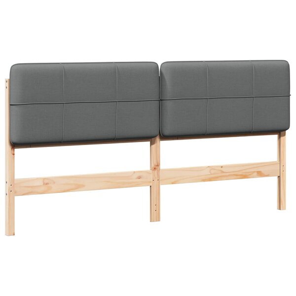 vidaXL Tête de lit capitonnée Marron et gris clair 180 cm Pin massif