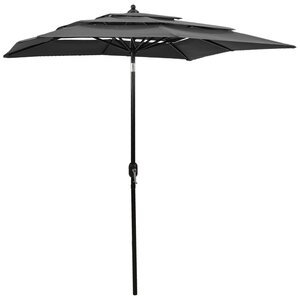 vidaXL Parasol de jardin à 3 niveaux avec mât en aluminium anthracite