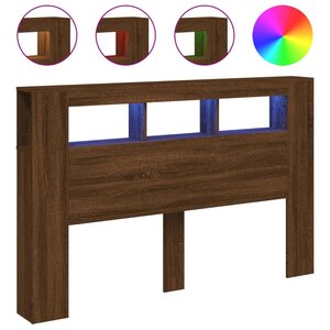 vidaXL Tête de lit à LED chêne marron 160x18 5x103 5cm bois ingénierie