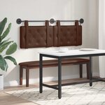 vidaXL Tête de lit suspendue Avec lumière LED Marron Simili cuir
