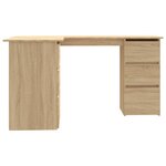 Bureau table poste de travail meuble d'ordinateur informatique étude d'angle chêne sonoma 145 x 100 x 76 cm bois d'ingénierie brun 02_0023679