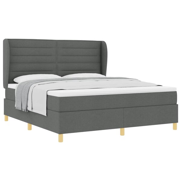 vidaXL Lit à ressorts avec matelas gris foncé 90x190 cm Gris foncé