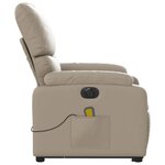 vidaXL Fauteuil inclinable de massage électrique cappuccino similicuir