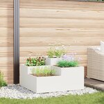 Jardinière vidaXL 80x80x48 cm Acier Blanc