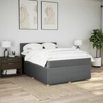 vidaXL Sommier à lattes de lit avec matelas Gris foncé 140x190cm Tissu