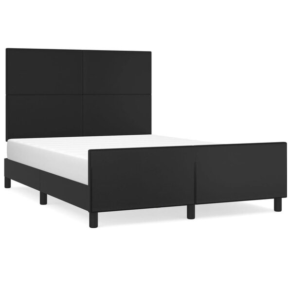 vidaXL Cadre de lit avec tête de lit Noir 140x190 cm Similicuir