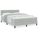 vidaXL Lit à ressorts avec matelas Gris clair 160 x 200 cm tissu