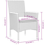 vidaXL Ensemble à manger de jardin et coussins 5Pièces beige rotin acacia