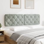 vidaXL Coussin de tête de lit gris clair 183 cm velours