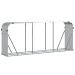 vidaXL Porte-bûches argenté 234x45x100 cm acier galvanisé