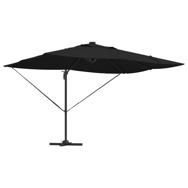 vidaXL Parasol déporté Roma avec LED Noir 352x251x265 cm Aluminium