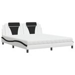 vidaXL Lit avec matelas blanc et noir 180x200 cm similicuir