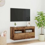 vidaXL Meuble TV mural Bois Ancien 80 x 30 x 40 cm Bois d'ingénierie