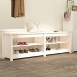 vidaXL Banc à chaussures Blanc 160x36 5x50 cm Bois de pin massif