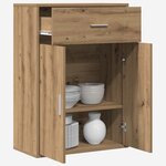vidaXL Buffet chêne artisanal 79 x 38 x 80 cm Bois d'ingénierie