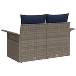 vidaXL Canapé de jardin avec coussin 141 x 62 x 69 cm polyrotin