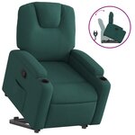 vidaXL Fauteuil inclinable vert foncé tissu