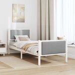 vidaXL Cadre de lit avec tête de lit Gris clair 80 x 200 cm tissu