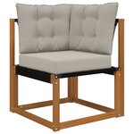 vidaXL Coussin de canapé d'extérieur 3 Pièces Gris Polyester