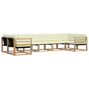 vidaXL Ensemble de canapés d'extérieur 7 pc Blanc et crème