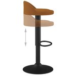 Vidaxl tabourets de bar 2 pcs marron velours
