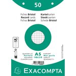 Paquet 50 Fiches Sous Film - Bristol Quadrillé 5x5 Perforé 148x210mm - Blanc - Exacompta