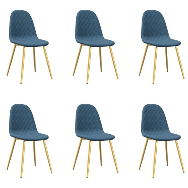 vidaXL Chaises à manger lot de 6 bleu velours