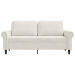 vidaXL Canapé à 2 places Crème 140 cm Velours