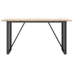 vidaXL Table à manger cadre en O 140x80x75 cm bois de pin massif acier