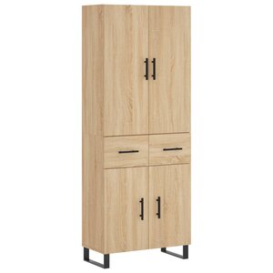 vidaXL Buffet haut Chêne sonoma 69 5x34x180 cm Bois d'ingénierie