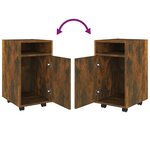 vidaXL Armoire appoint à roues Chêne fumé 33x38x60cm Bois d'ingénierie