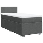 vidaXL Sommier à lattes de lit avec matelas Gris foncé 100x200cm Tissu