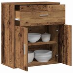 vidaXL Buffet avec tiroir Vieux bois 60 x 31 x 70 cm Bois d'ingénierie