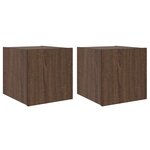 vidaXL Meubles TV muraux lumières LED 2 Pièces chêne marron 30 5x35x30 cm